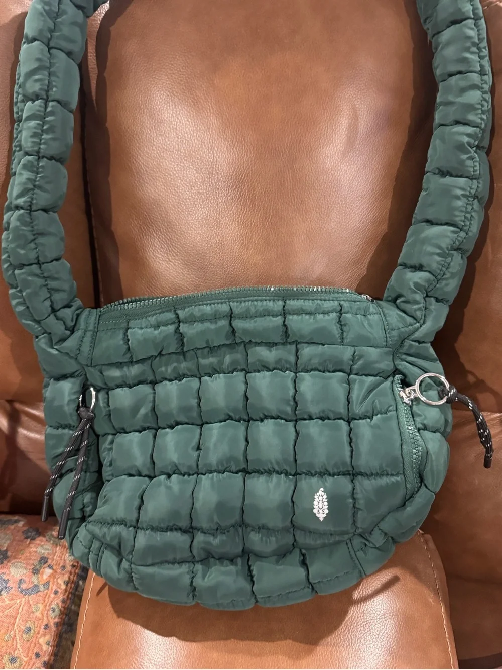 Quilted Shoulder Bag in Forest Green